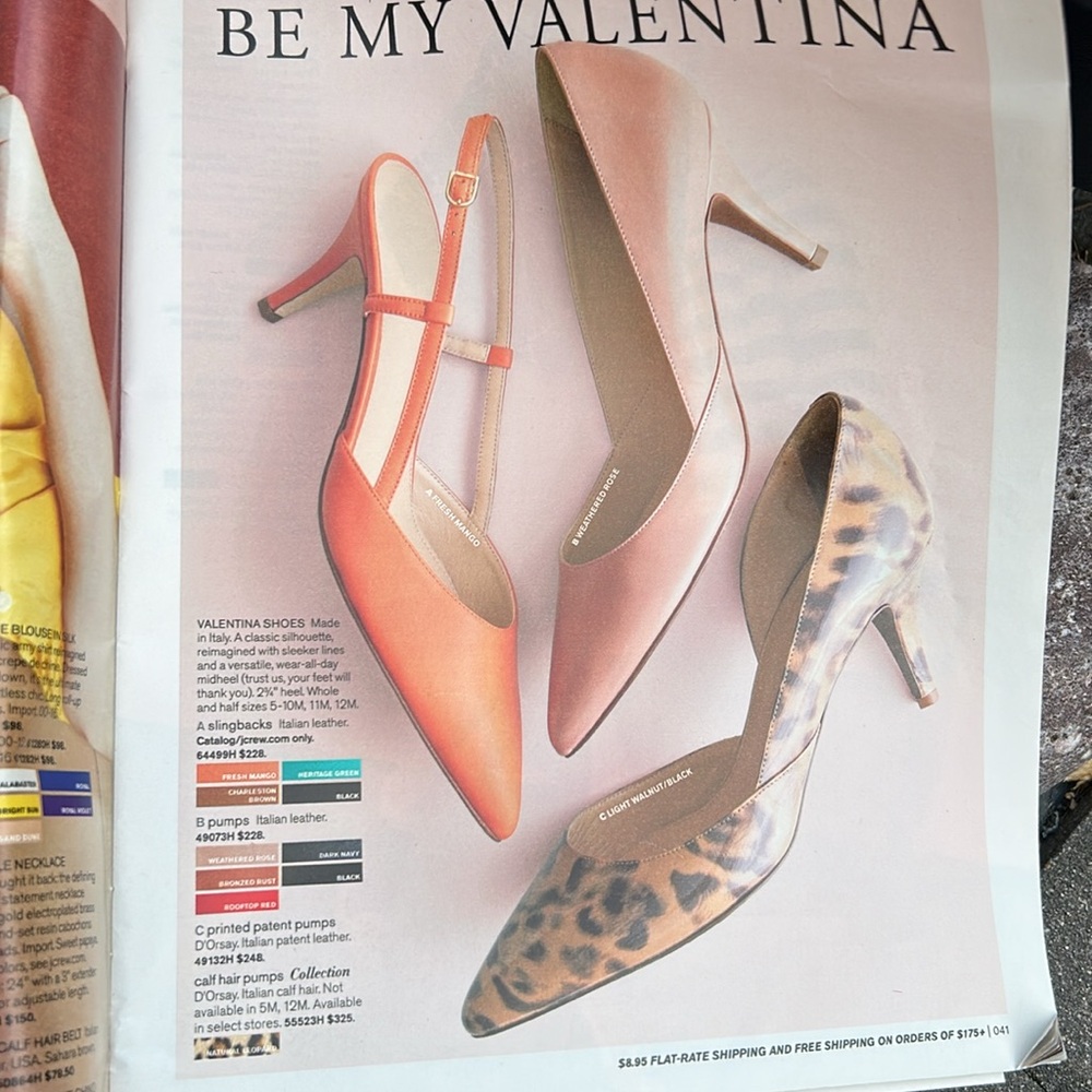 NIB J. Crew Mango Italian Leather Valentina Women's Orange Slingback Heels - Picture 2 of 9